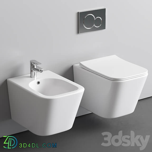 Wall hung bidet/toilet Ceramica Nova Metric