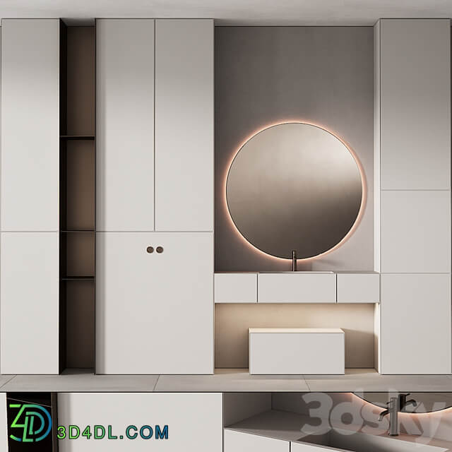 249 bathroom furniture 07 minimal modern round mirror