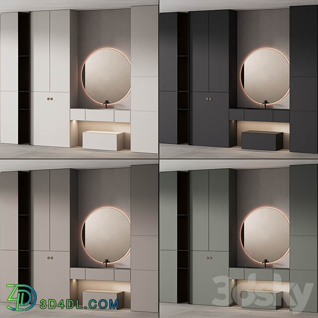 249 bathroom furniture 07 minimal modern round mirror