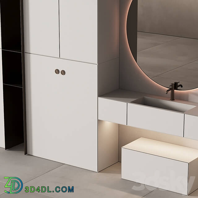 249 bathroom furniture 07 minimal modern round mirror