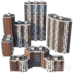 Set of multi storey buildings 