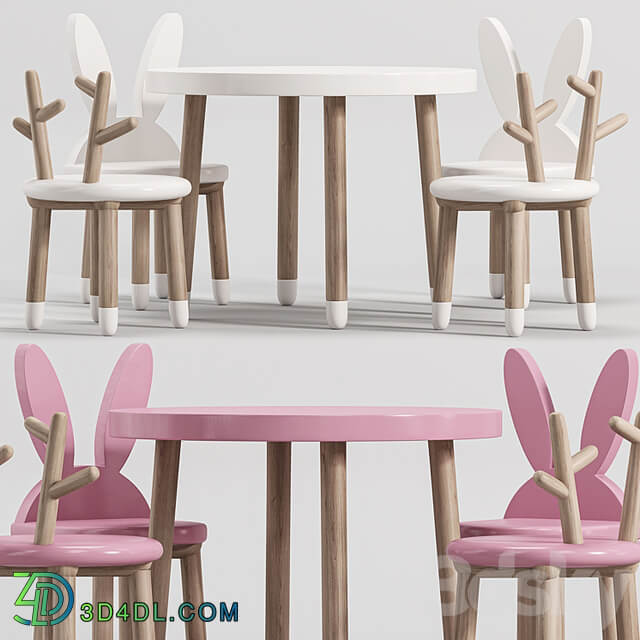 Wooden Table Chair Set for kids 2