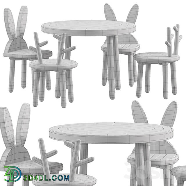 Wooden Table Chair Set for kids 2