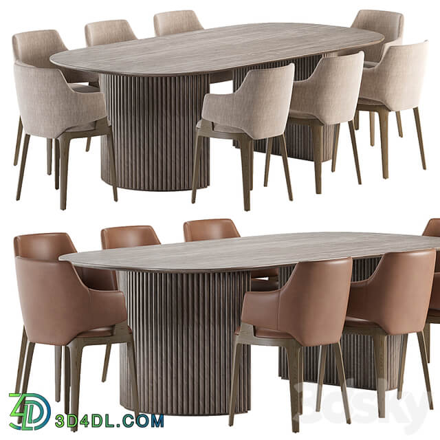 Parc Oval Dining Table and Velis Chair