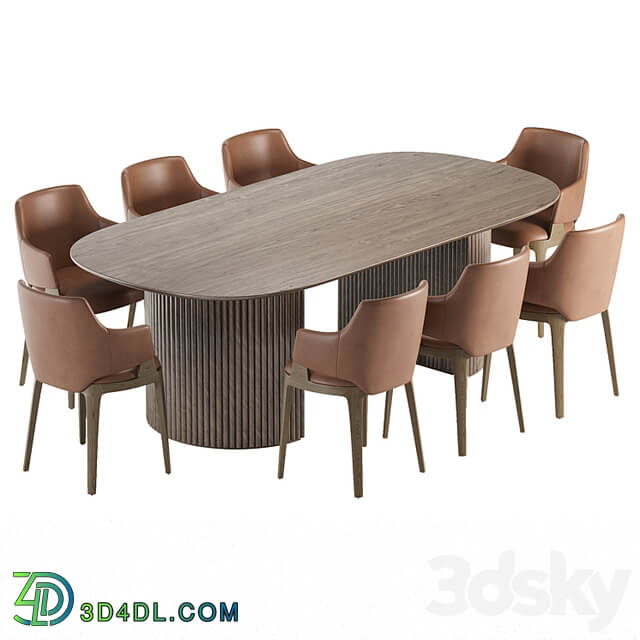 Parc Oval Dining Table and Velis Chair