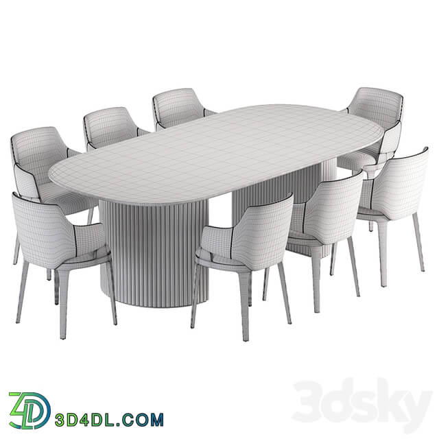 Parc Oval Dining Table and Velis Chair