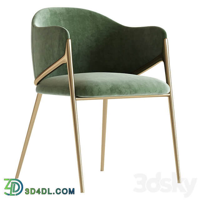 Metal Solid Back Arm Dining Chair Glam Chair for Dining Room