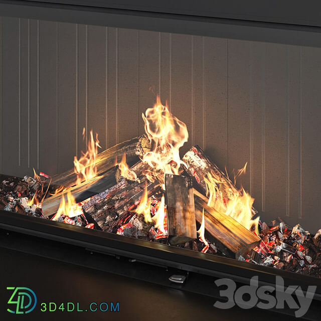 Decorative wall with fireplace set 43