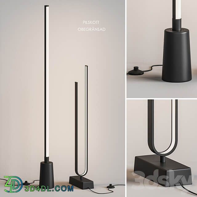 IKEA PILSKOTT OBEGRANSAD LED floor lamp