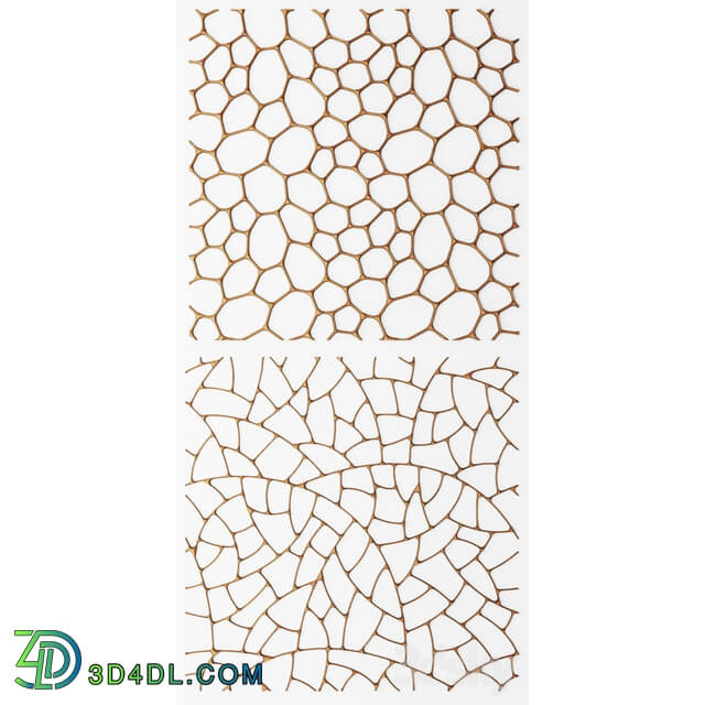 Set. The grille panel.Lattice panel pattern art abstraction decorative interior wall decor 3D Models