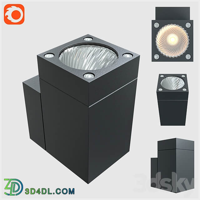 Street lamp qube wall light