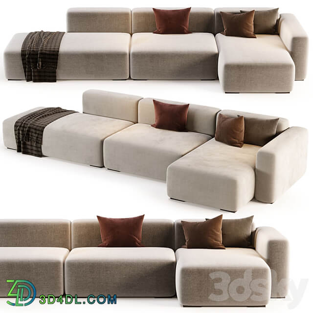 Mags Soft Corner Lounge 3seat Sofa by HAY