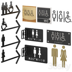 Restroom Directional Door Signs 2 