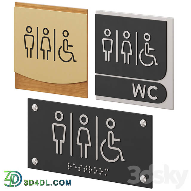 Restroom Directional Door Signs 2