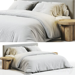 West Elm Flanged Edge Upholstered Bed 