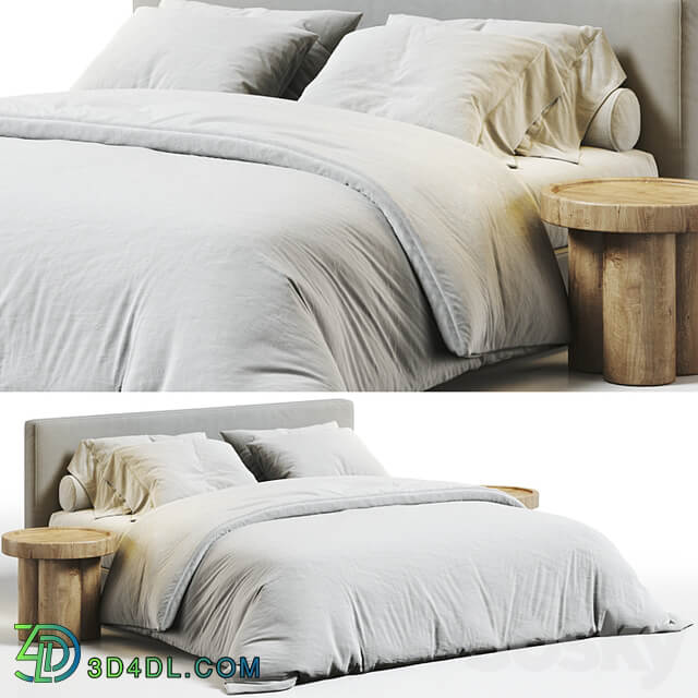 West Elm Flanged Edge Upholstered Bed