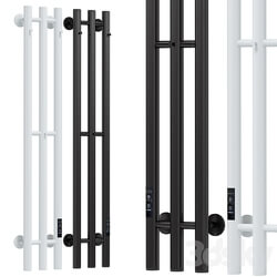 Electric heated towel rail Margroid Inaro 120x12 R with hooks, matte black 