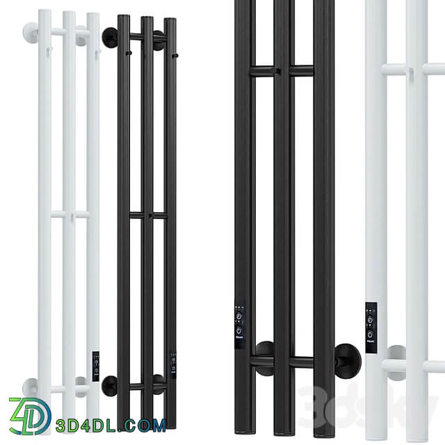 Electric heated towel rail Margroid Inaro 120x12 R with hooks, matte black