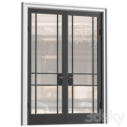 Interior Doors in Art Deco style with corrugated glass. Entrance Art Deco Interior Modern Doors 