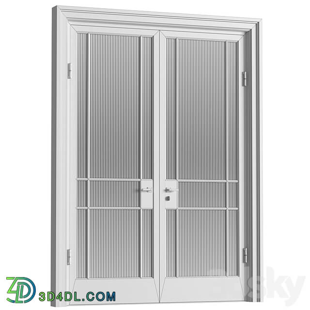 Interior Doors in Art Deco style with corrugated glass. Entrance Art Deco Interior Modern Doors