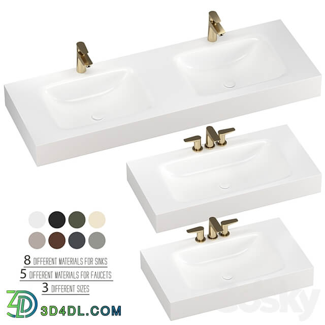 INBANI D worktops washbasins set