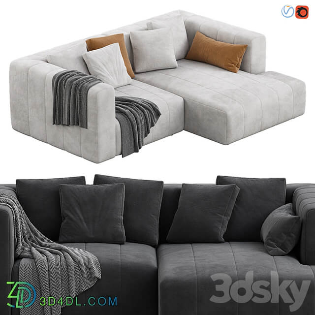 Langham Channeled 2 Piece Sectional Sofa