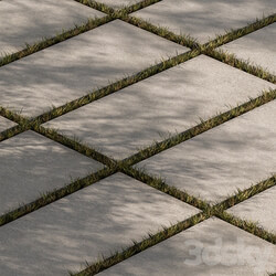 Concrete Slab with Grass Paving 03 