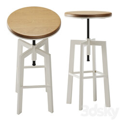 Zara Wooden and metal swivel stool 