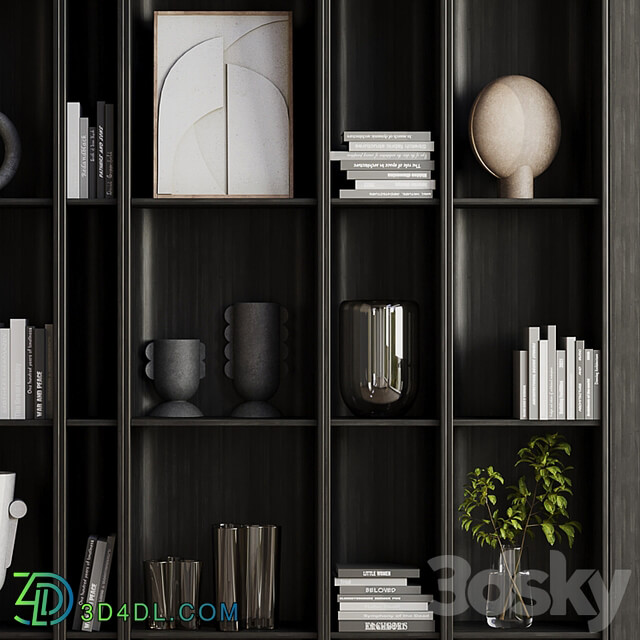 wooden Shelves Decorative With Plants and Book Wooden Rack 08