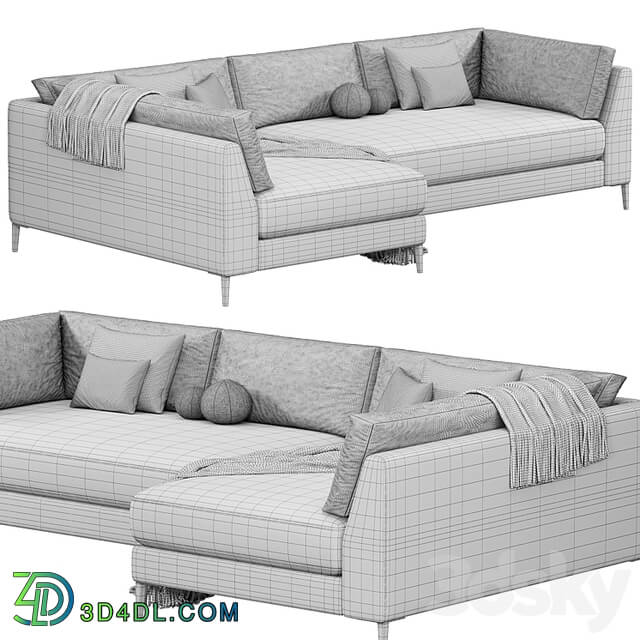 DECKER 2 PIECE L SHAPED WHITE PERFORMANCE SOFA CHAISE BY cb2