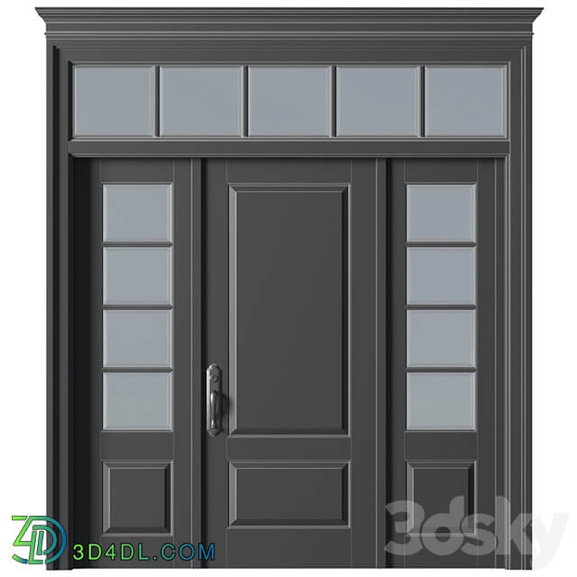 Entrance modern classic street doors. Entrance to the house.Front Iron Doors. Outdoor Entrance classic door.Art Deco External Doors. Exterior Door.Street Doors.Double Exterior Door