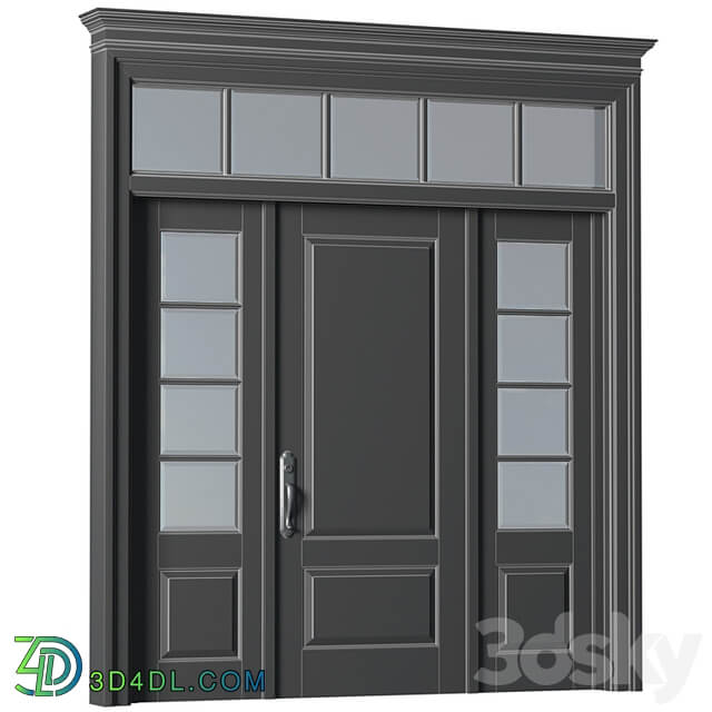 Entrance modern classic street doors. Entrance to the house.Front Iron Doors. Outdoor Entrance classic door.Art Deco External Doors. Exterior Door.Street Doors.Double Exterior Door