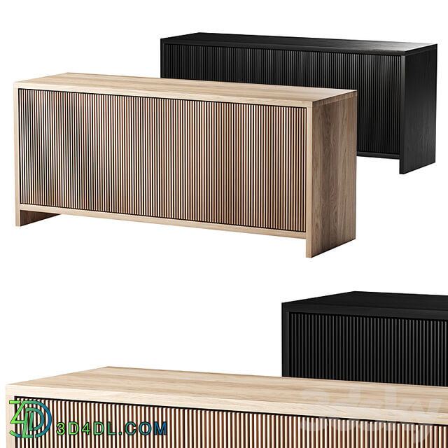 Oak Slatted Credenza by Material