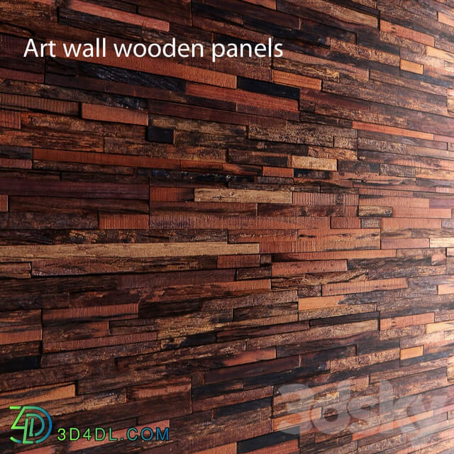 ART wall of boards. wall decor plank panels wooden decor boards wooden wall panel slats Other decorative objects 3D Models