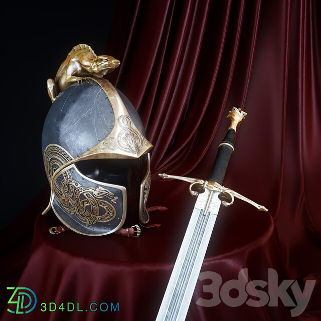 helmet and sword Miscellaneous 3D Models