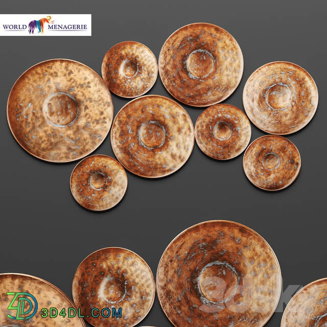 Disc Wall Decor by World Menagerie patina copper wall decor copper round disk rusty rust Other decorative objects 3D Models