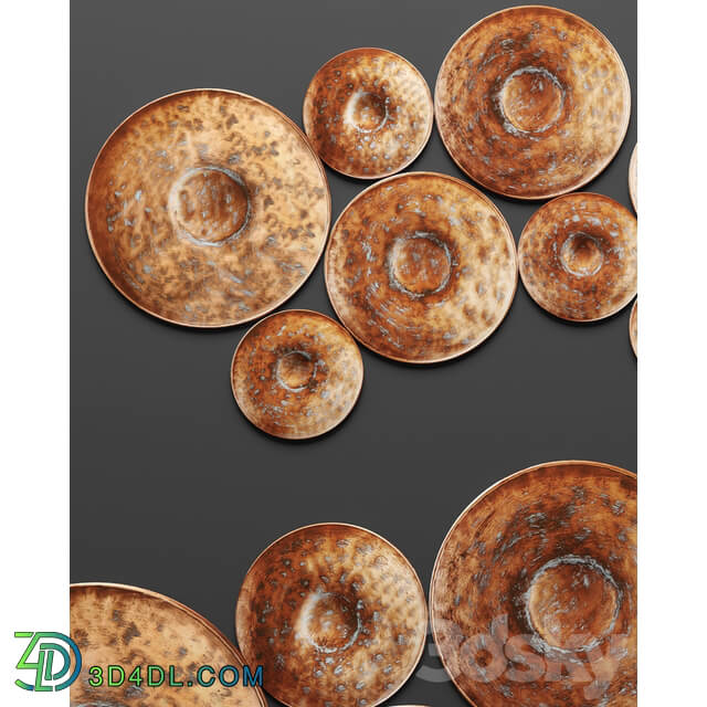 Disc Wall Decor by World Menagerie patina copper wall decor copper round disk rusty rust Other decorative objects 3D Models