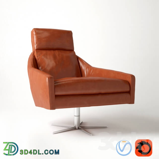 Austin Leather Swivel Armchair