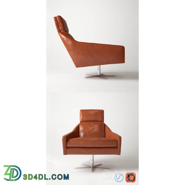 Austin Leather Swivel Armchair