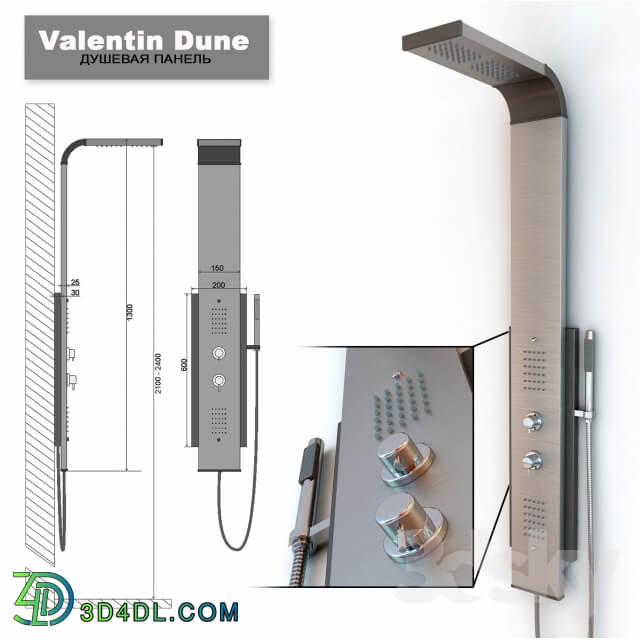 Shower panel Valentin Dune