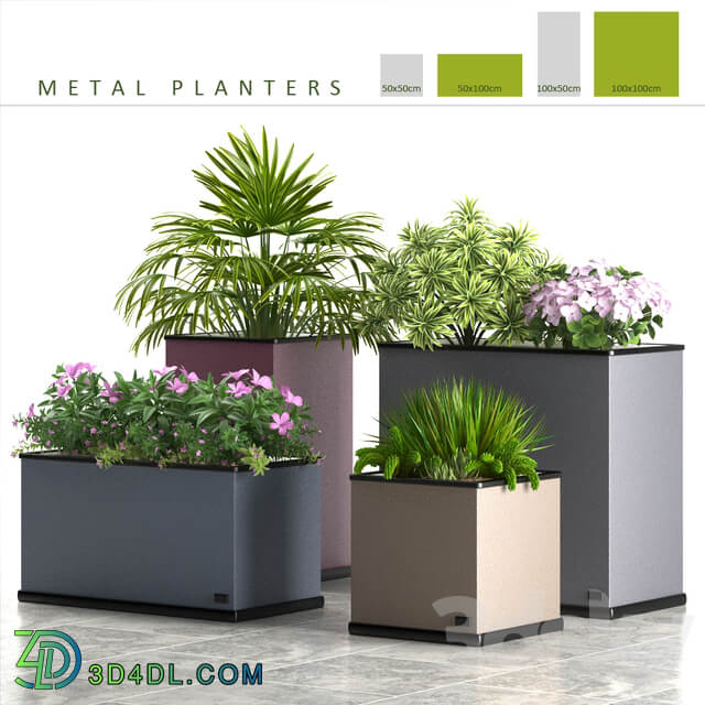 PLANTS 58 METAL PLANTERS 3D Models