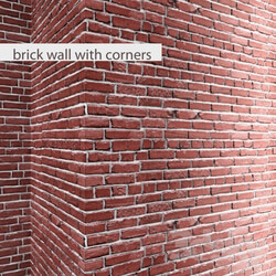 Brick wall with corners masonry brick loft decorative panel wall corner Other decorative objects 3D Models 