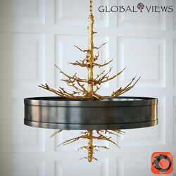 Twig Pendant Brass on Brass Pendant light 3D Models 