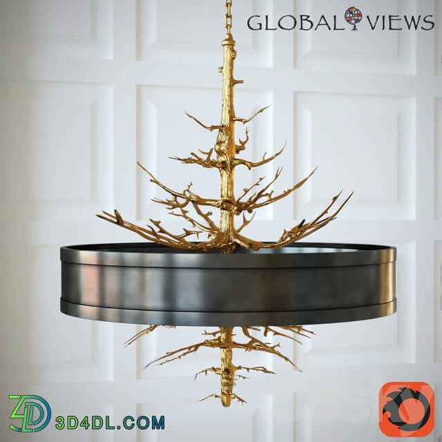 Twig Pendant Brass on Brass Pendant light 3D Models