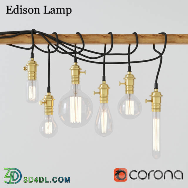 Edison Lamp 2016 Pendant light 3D Models