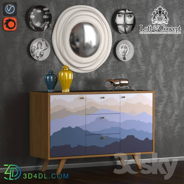 Sideboard Chest of drawer Set loft concept 1