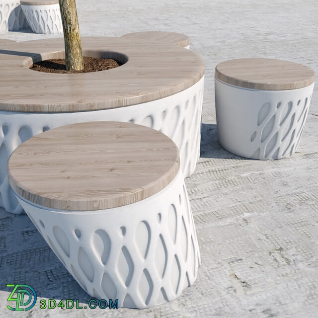 Designer benches for parks Other 3D Models