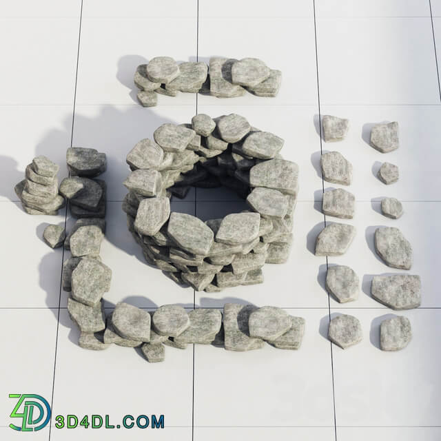 Stone decor for exterior 3D Models