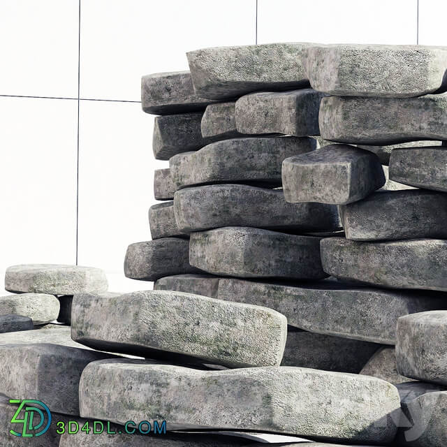 Stone decor for exterior 3D Models