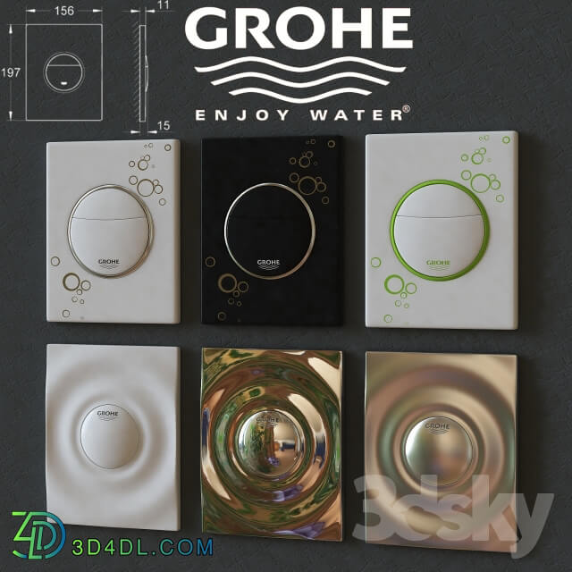 Bathroom accessories Set of buttons for installation Grohe